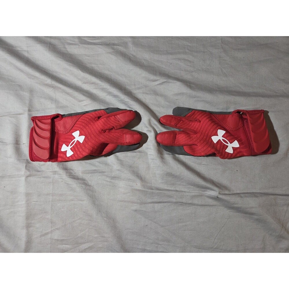UNDER ARMOUR "Harper Hustle 33" Baseball Batting Gloves Youth Medium Red